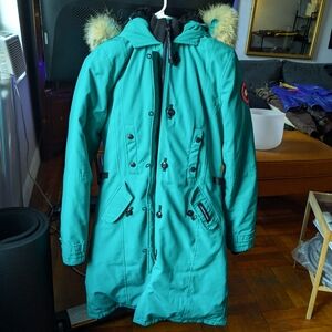 Canada Goose Women's Kensington Parka Coat - Arctic Surf - Size Medium